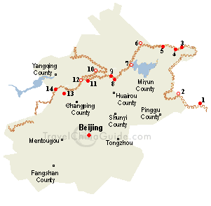 Map of the Great Wall in Beijing