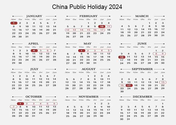 China Holiday Calendar 2024