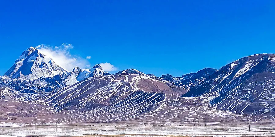 Pamir Plateau on Snowy Day