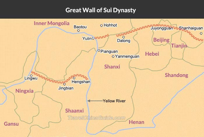 qin dynasty great wall map