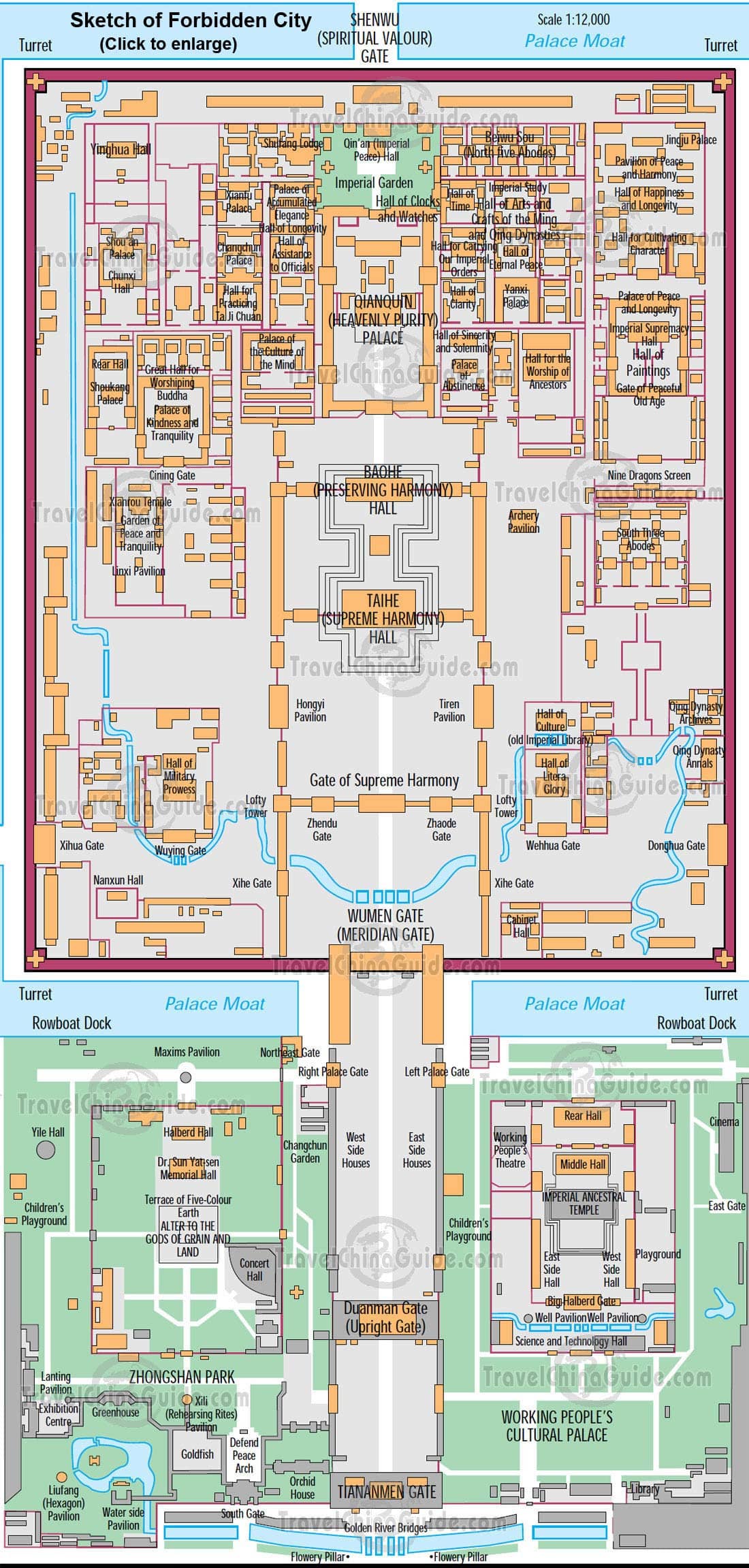 Forbidden City Maps, Location, PDF Tourist Map of Palace Museum