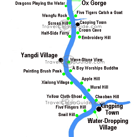 Guilin Li River Map and Scenery