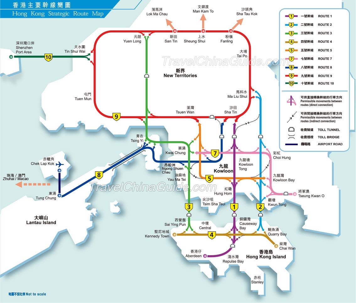 hong kong train map Hong Kong Airport Transfer Map Star Ferry Routes Map hong kong train map