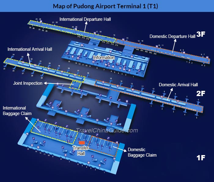 Shanghai Pudong Airport Terminal Map Shanghai Pudong Airport Maps: Terminal 1, 2 & PVG Terminal Shuttle