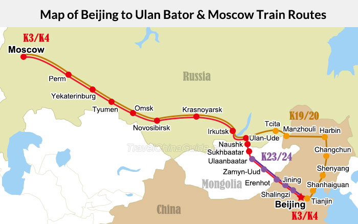 Map Of China And Russia China – Russia Train: Beijing – Moscow K19/K20, Ticket & Schedule, Map