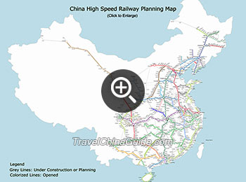 China High-Speed Train Network: 8 North-South & 8 East-West Rail Lines