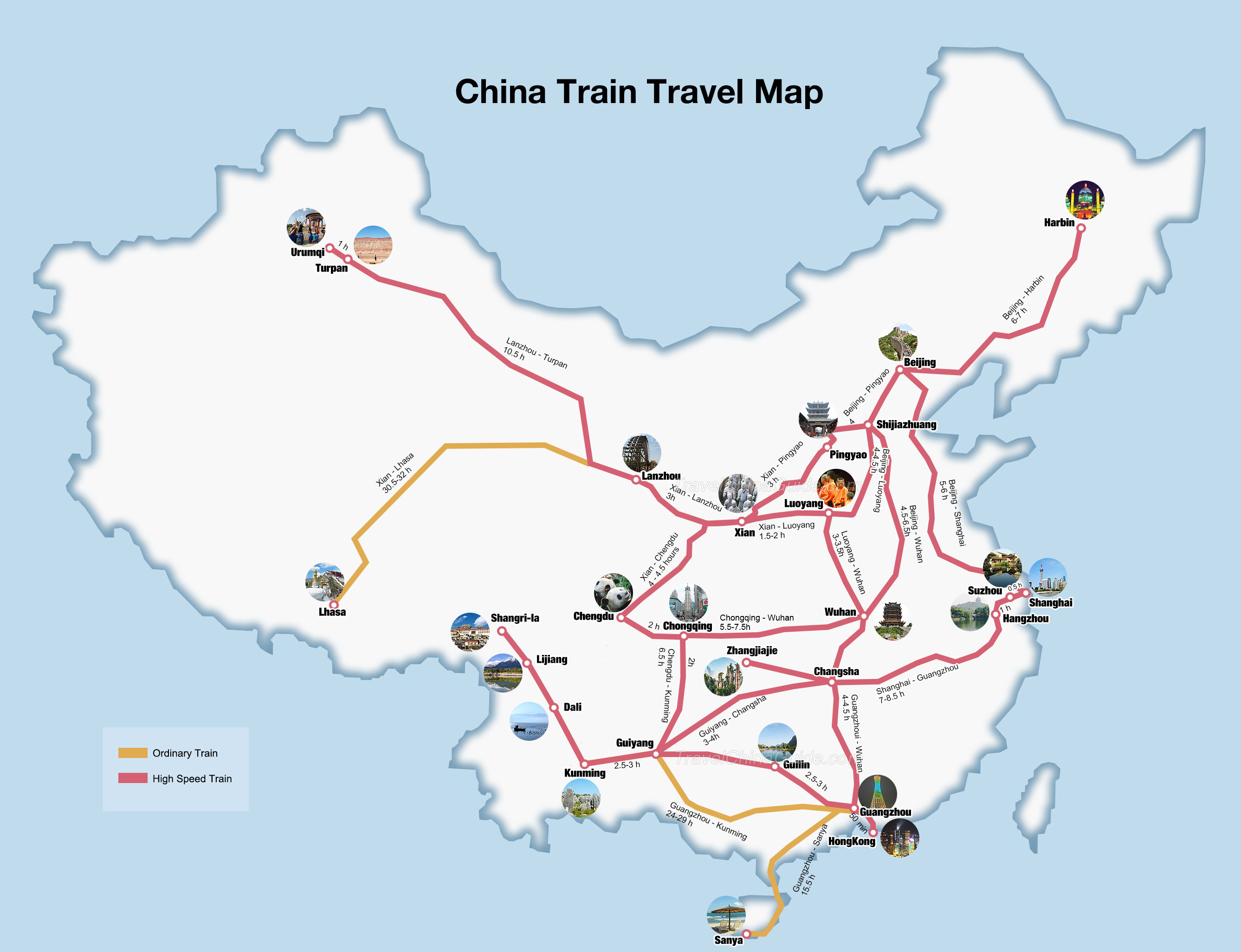 China Railway Maps, 2023 Train Map of High Speed Rail, PDF Download