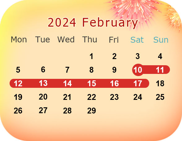 Chinese New Year 2024 Dates: February 10 2024