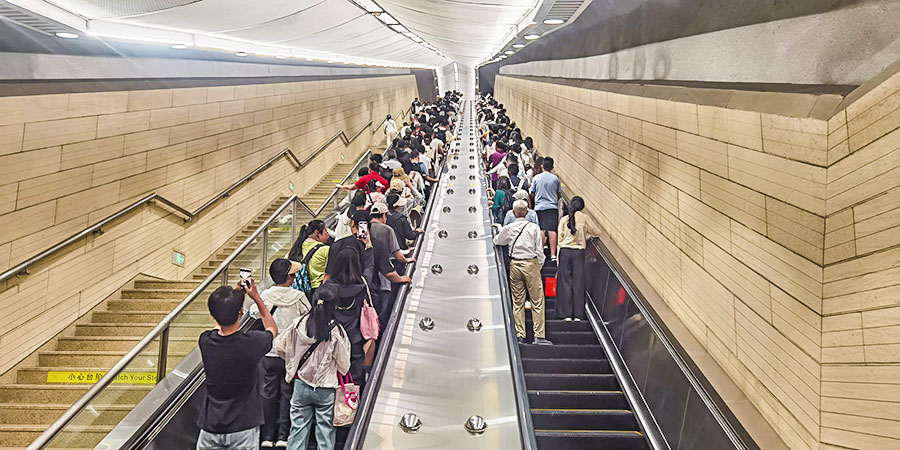 Long Escalators at Badaling Great Wall Railway Station