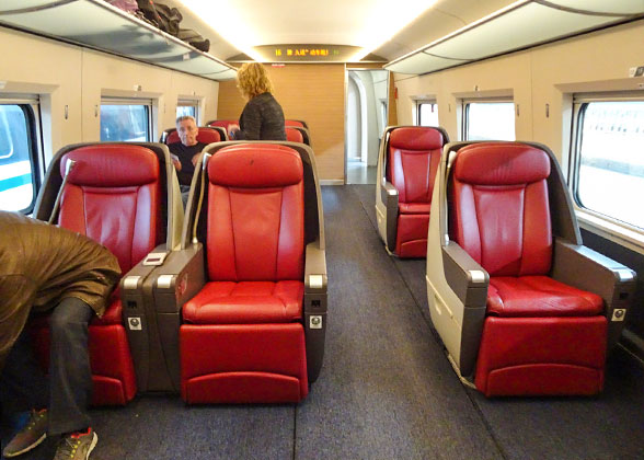 Business Class Seat on Bullet Train