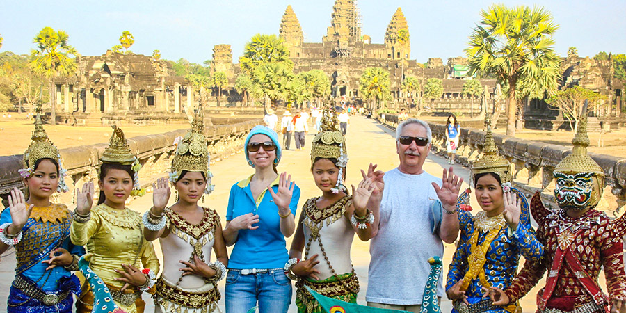 Taking Pictures in  Angkor Wat