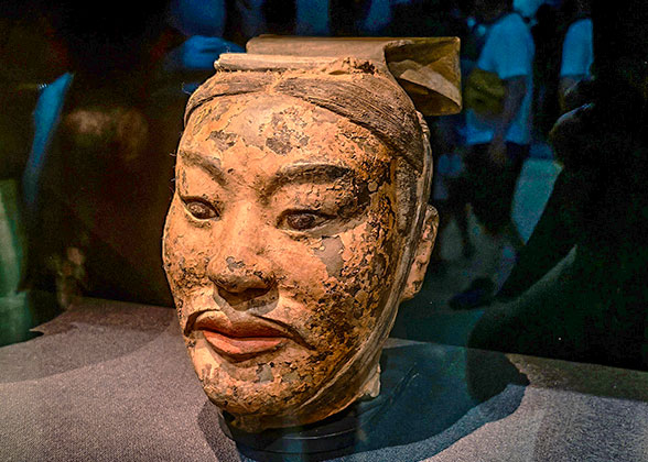 The Color-Painted Head of Terracotta Warriors