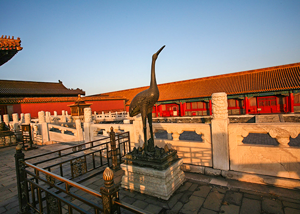 Crane at Hall of Supreme Harmony in Forbidden City