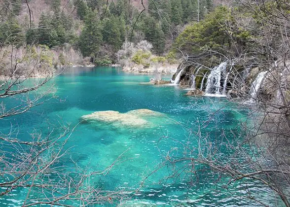 Beautiful Blue Lake in February