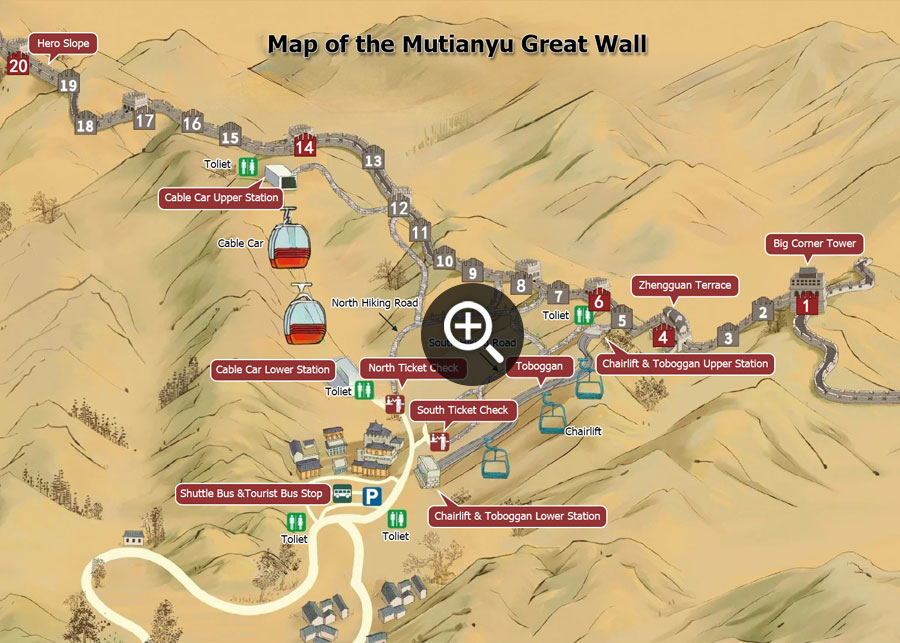 Map of Mutianyu Great Wall