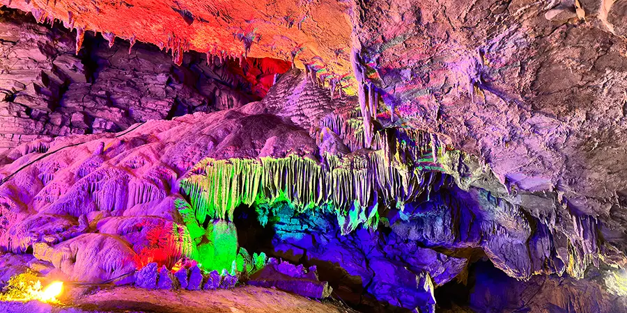 Stalagmites in Yellow Dragon Cave