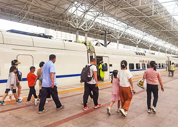 Children Take the Train with Adults