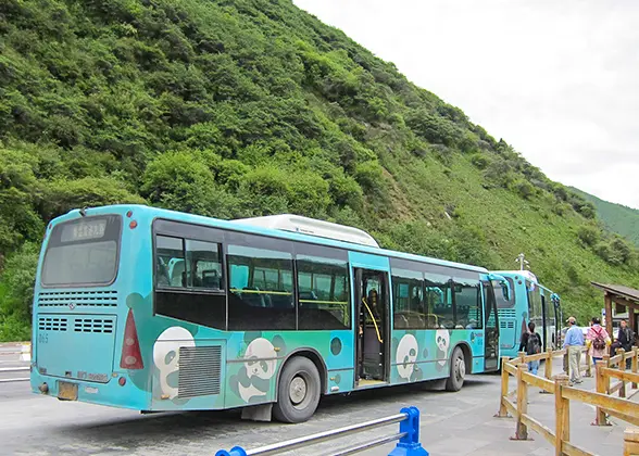 Sightseeing Bus in Jiuzhaigou Park