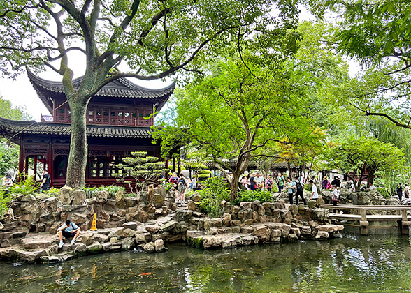 Pavillion and Pond in Yu Garden