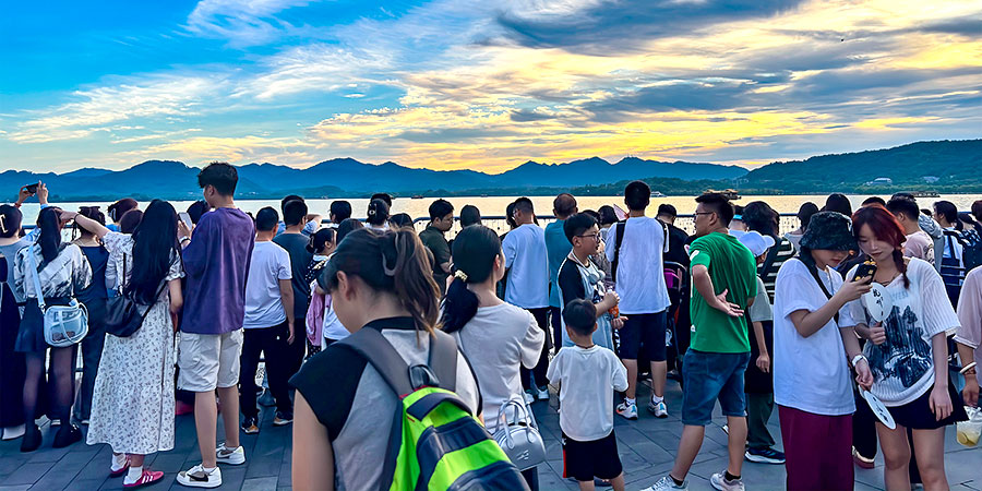 Sunrise Time in Wuhan East Lake